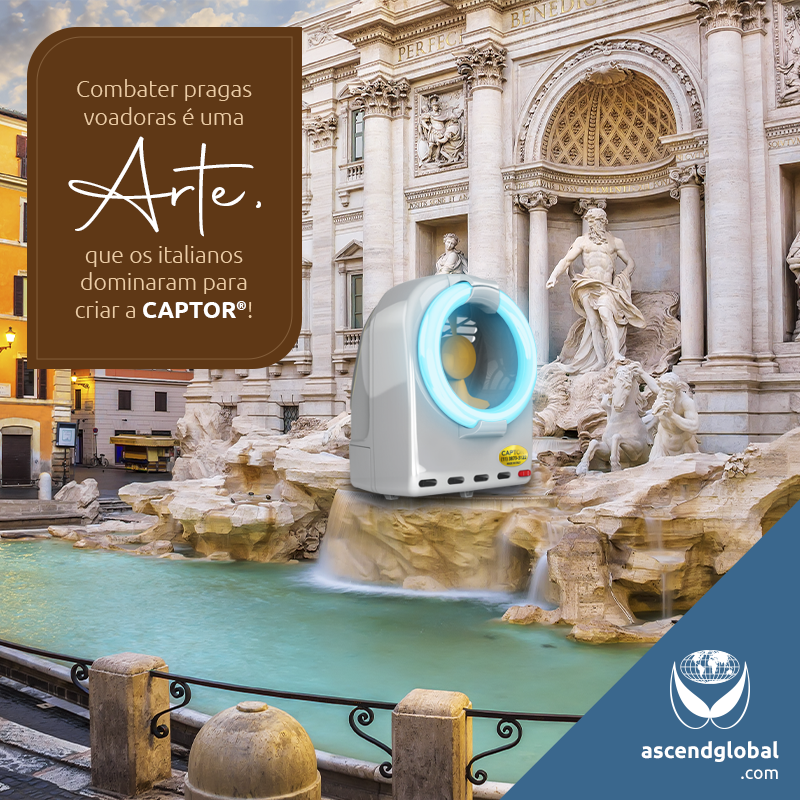 CAPTOR®, a Italianinha nas Redes Sociais em Junho e Julho-CAPTOR® foi feita por perfeccionistas: uma armadilha luminosa profissional por sucção com lâmpada de alto poder de atração.