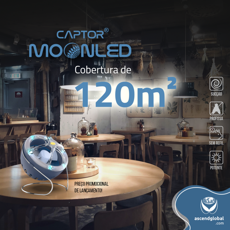 Lançamento nas Redes Sociais: CAPTOR® MOONLED-CAPTOR® MOONLED tem cobertura de 120m². Ideal para hotéis, bares e restaurantes!