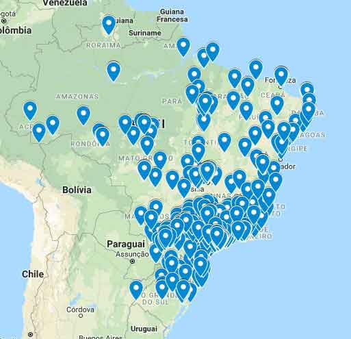 Maps of all traps sold around Brazil
